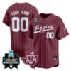Custom Texas AM Aggies Jersey 2024 College World Series Vapor Premier Limited NCAA Baseball Stitched Maroon Pinstripe