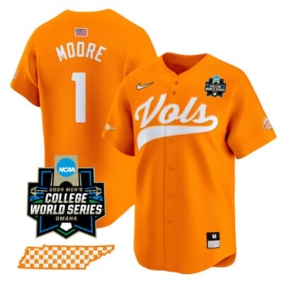 Christian Moore Jersey #1 Tennessee Volunteers 2024 College World Series Vapor Premier Limited NCAA Baseball Stitched Orange 8 Christian Moore Jersey #1 Tennessee Volunteers 2024 College World Series Vapor Premier Limited NCAA Baseball Stitched Orange