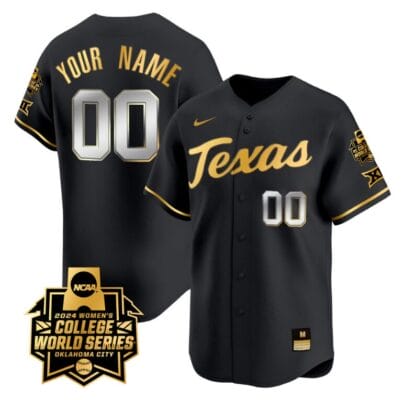 Custom Texas AM Aggies Jersey 2024 College World Series Champions Vapor Premier Limited NCAA Baseball Stitched Black Gold