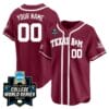 Custom Texas AM Aggies Jersey 2024 College World Series Vapor Premier Limited V2 NCAA Baseball Stitched Maroon Alternate