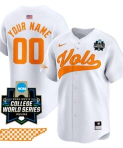 Custom Tennessee Volunteers Jersey 2024 College World Series Vapor Premier Limited V2 NCAA Baseball Stitched White