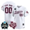Custom Texas AM Aggies Jersey 2024 College World Series Vapor Premier Limited NCAA Baseball Stitched White