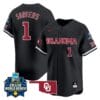 Cydney Sanders Jersey #1 Oklahoma Sooners 2024 College World Series Patch Vapor Premier Limited NCAA Baseball Stitched Black