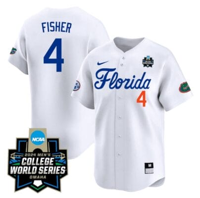 Cade Kurland Jersey #4 Florida Gators 2024 College World Series Vapor Premier Limited NCAA Baseball Stitched Florida White 8 Cade Kurland Jersey #4 Florida Gators 2024 College World Series Vapor Premier Limited NCAA Baseball Stitched Florida White