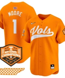 Christian Moore Jersey #1 Tennessee Volunteers Baseball 2024 Champions Vapor Premier Limited Orange