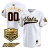 Custom Tennessee Volunteers Baseball Jersey Name and Number 2024 Champions Vapor Premier Limited White Gold
