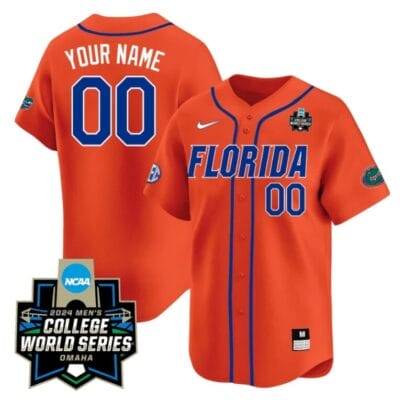 Custom Florida Gators Jersey 2024 College World Series Vapor Premier Limited NCAA Baseball Stitched Orange