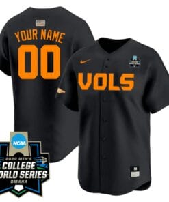 Custom Tennessee Volunteers Jersey 2024 College World Series Vapor Premier Limited NCAA Baseball Stitched Black