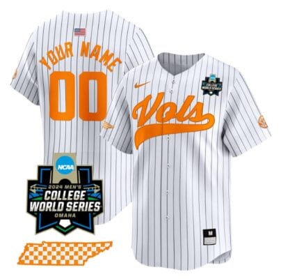 Custom Tennessee Volunteers Jersey 2024 College World Series Vapor Premier Limited V2 NCAA Baseball Stitched Pinstripe 8 Custom Tennessee Volunteers Jersey 2024 College World Series Vapor Premier Limited V2 NCAA Baseball Stitched Pinstripe