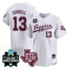 Caden Sorrell Jersey #13 Texas AM Aggies 2024 College World Series Vapor Premier Limited NCAA Baseball Stitched White Pinstripe