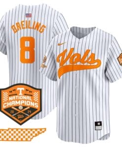 Dylan Dreiling Jersey #8 Tennessee Volunteers Baseball 2024 Champions Vapor Premier Limited Pinstripe