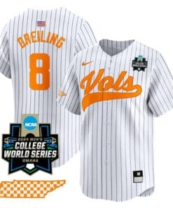 Dylan Dreiling Jersey #8 Tennessee Volunteers 2024 College World Series Vapor Premier Limited NCAA Baseball Stitched Pinstripe