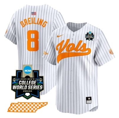 Dylan Dreiling Jersey #8 Tennessee Volunteers 2024 College World Series Vapor Premier Limited NCAA Baseball Stitched Pinstripe