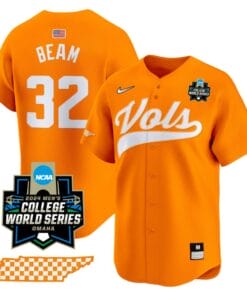 Drew Beam Jersey #32 Tennessee Volunteers 2024 College World Series Vapor Premier Limited NCAA Baseball Stitched Orange