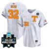 Drew Beam Jersey #32 Tennessee Volunteers 2024 College World Series Patch Vapor Premier Limited NCAA Baseball Stitched Pinstripe