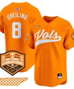 Dylan Dreiling Jersey #8 Tennessee Volunteers Baseball 2024 Champions Vapor Premier Limited Orange