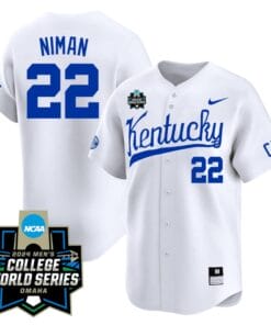 Dom Niman Jersey #22 Kentucky Wildcats 2024 College World Series Vapor Premier Limited NCAA Baseball Stitched White