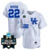 Dom Niman Jersey #22 Kentucky Wildcats 2024 College World Series Vapor Premier Limited NCAA Baseball Stitched White Pinstripe