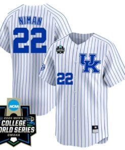 Dom Niman Jersey #22 Kentucky Wildcats 2024 College World Series Vapor Premier Limited NCAA Baseball Stitched White Pinstripe