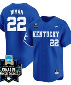 Dom Niman Jersey #22 Kentucky Wildcats 2024 College World Series Vapor Premier Limited NCAA Baseball Stitched Blue