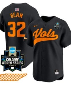Drew Beam Jersey #32 Tennessee Volunteers 2024 College World Series Vapor Premier Limited NCAA Baseball Stitched Black