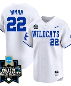 Dom Niman Jersey #22 Kentucky Wildcats 2024 College World Series Vapor Premier Limited NCAA Baseball Stitched Wildcats White