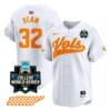 Drew Beam Jersey #32 Tennessee Volunteers 2024 College World Series Vapor Premier Limited NCAA Baseball Stitched White