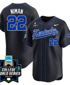 Dom Niman Jersey #22 Kentucky Wildcats 2024 College World Series Vapor Premier Limited NCAA Baseball Stitched Black