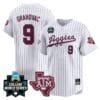 Gavin Grahovac Jersey #9 Texas AM Aggies 2024 College World Series Vapor Premier Limited NCAA Baseball Stitched White Pinstripe