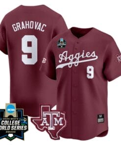 Gavin Grahovac Jersey #9 Texas AM Aggies 2024 College World Series Vapor Premier Limited NCAA Baseball Stitched Maroon