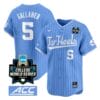 Gavin Gallaher Jersey #5 North Carolina Tar Heels 2024 College World Series Vapor Premier Limited NCAA Baseball Stitched Blue Pinstripe