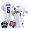 Hayden Schott Jersey #5 Texas AM Aggies 2024 College World Series Vapor Premier Limited NCAA Baseball Stitched White