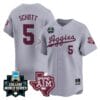 Hayden Schott Jersey #5 Texas AM Aggies 2024 College World Series Vapor Premier Limited NCAA Baseball Stitched Gray