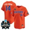 Jac Caglianone Jersey #14 Florida Gators 2024 College World Series Vapor Premier Limited NCAA Baseball Stitched Gators Orange