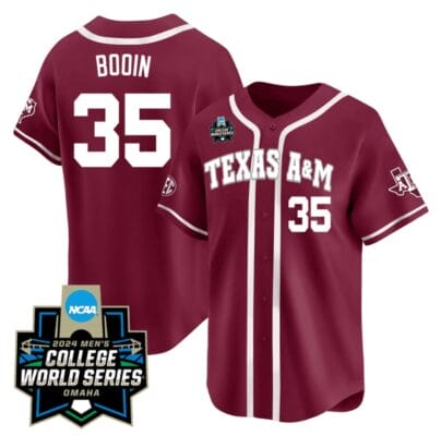 Jason Bodin Jersey #35 Texas AM Aggies 2024 College World Series Vapor Premier Limited NCAA Baseball Stitched Maroon Alternate