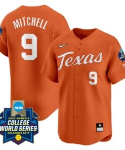 Joley Mitchell Jersey #9 Texas AM Aggies 2024 College World Series Patch Vapor Premier Limited NCAA Baseball Stitched Orange