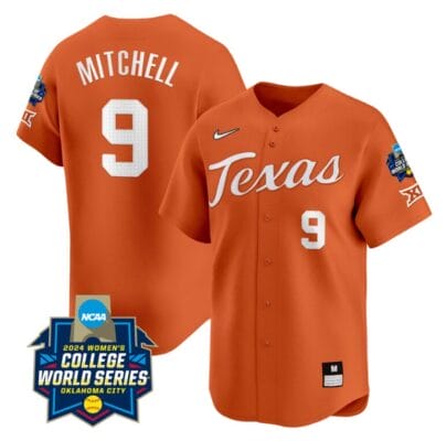 Joley Mitchell Jersey #9 Texas AM Aggies 2024 College World Series Patch Vapor Premier Limited NCAA Baseball Stitched Orange