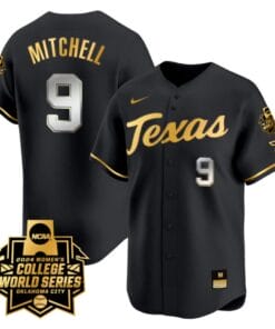 Joley Mitchell Jersey #9 Texas AM Aggies 2024 College World Series Patch Vapor Premier Limited NCAA Baseball Stitched Black Gold