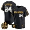 Jayda Coleman Jersey #24 Oklahoma Sooners 2024 College World Series Patch Vapor Premier Limited NCAA Baseball Stitched Black Gold