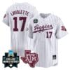 Jace Laviolette Jersey #17 Texas AM Aggies 2024 College World Series Vapor Premier Limited NCAA Baseball Stitched White Pinstripe