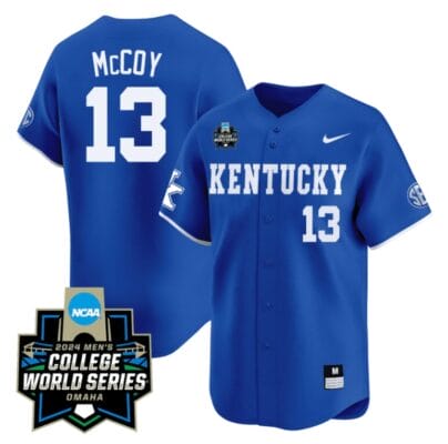 James McCOY Jersey #13 Kentucky Wildcats 2024 College World Series Vapor Premier Limited NCAA Baseball Stitched Blue 8 James McCOY Jersey #13 Kentucky Wildcats 2024 College World Series Vapor Premier Limited NCAA Baseball Stitched Blue