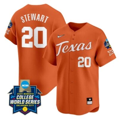 Katie Stewart Jersey #20 Texas AM Aggies 2024 College World Series Patch Vapor Premier Limited NCAA Baseball Stitched Orange
