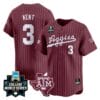 Kaeden Kent Jersey #3 Texas AM Aggies 2024 College World Series Vapor Premier Limited NCAA Baseball Stitched Maroon Pinstripe