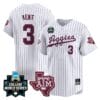 Kaeden Kent Jersey #3 Texas AM Aggies 2024 College World Series Vapor Premier Limited NCAA Baseball Stitched White Pinstripe