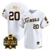Katie Stewart Jersey #20 Texas AM Aggies 2024 College World Series Patch Vapor Premier Limited NCAA Baseball Stitched White Gold