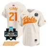 Kavares Tears Jersey #21 Tennessee Volunteers 2024 College World Series Vapor Premier Limited NCAA Baseball Stitched Cream