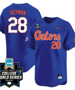 Luke Heyman Jersey #28 Florida Gators 2024 College World Series Vapor Premier Limited NCAA Baseball Stitched Gators Blue