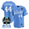 Luke Stevenson Jersey #44 North Carolina Tar Heels 2024 College World Series Vapor Premier Limited NCAA Baseball Stitched Blue