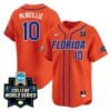 Luke Mcneillie Jersey #10 Florida Gators 2024 College World Series Vapor Premier Limited NCAA Baseball Stitched Florida Orange
