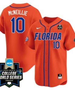Luke Mcneillie Jersey #10 Florida Gators 2024 College World Series Vapor Premier Limited NCAA Baseball Stitched Florida Orange